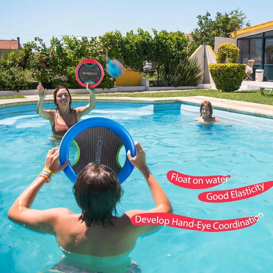 トランポリンパドルボールセット、4つの弾むパドルと8つのボール付き - 子供が屋内、屋外、ビーチ、裏庭、芝生で遊ぶためのソフトフォームデザイン