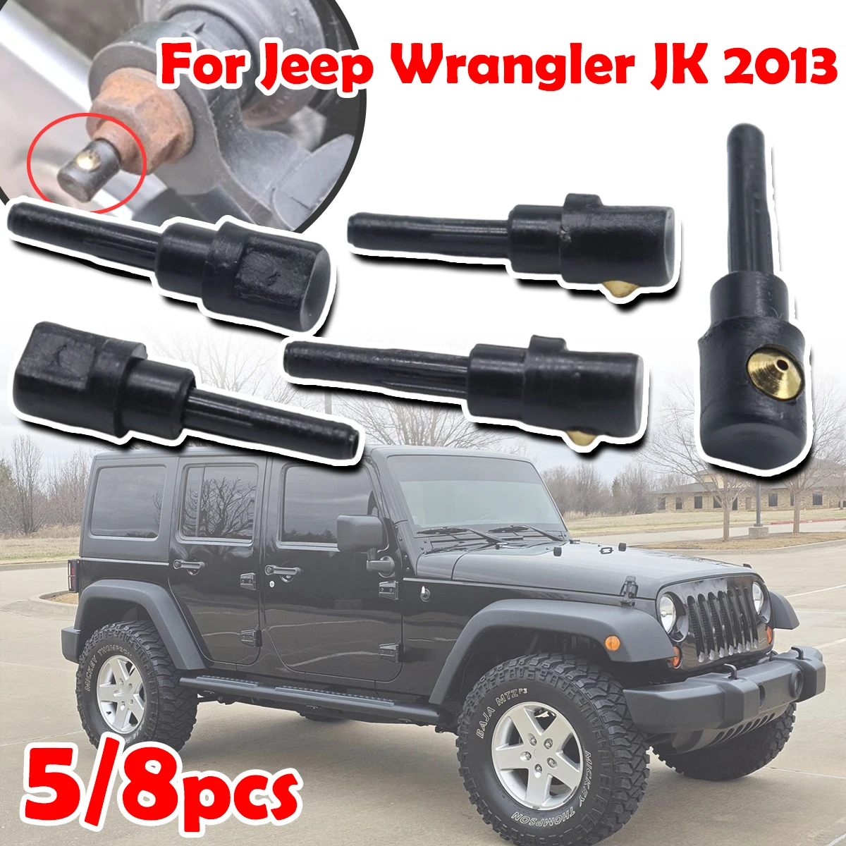 

5/8pcs Rear Windscreen Wiper Nozzle Washer Sprayer Jet Plastic Replacement For Jeep Wrangler JK 2013 3B9955985A Car Accessories