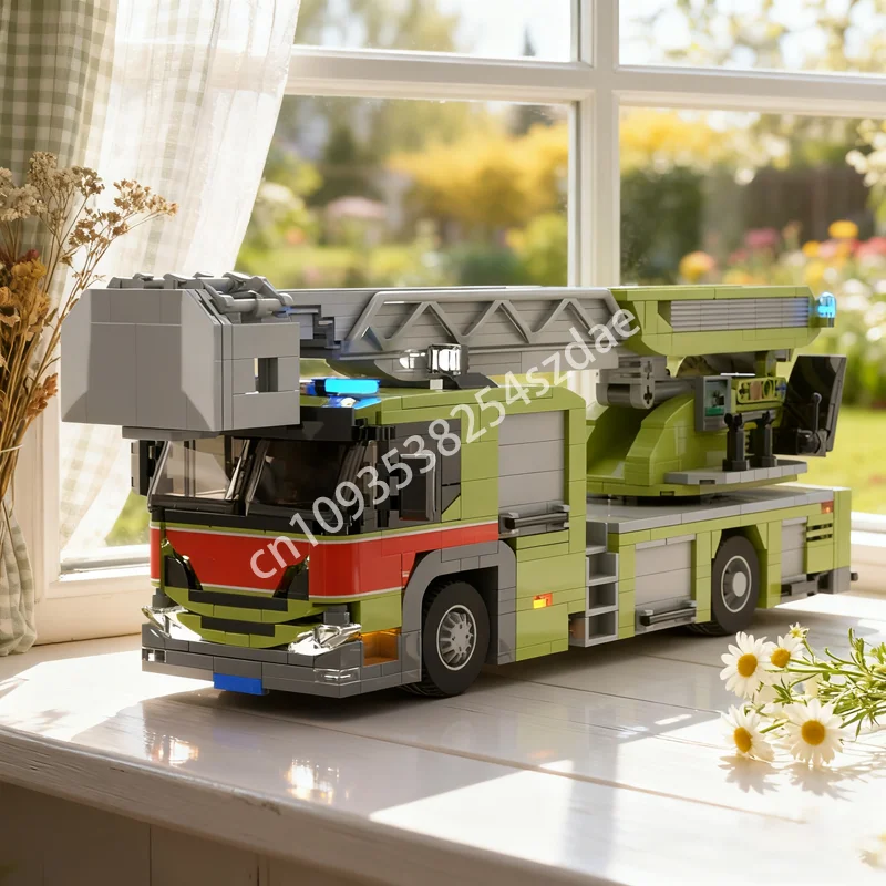 

816 шт. MOC Scania Magirus поворотный стол лестница модель строительные блоки архитектура DIY рождественские подарки креативные игрушки детский день рождения