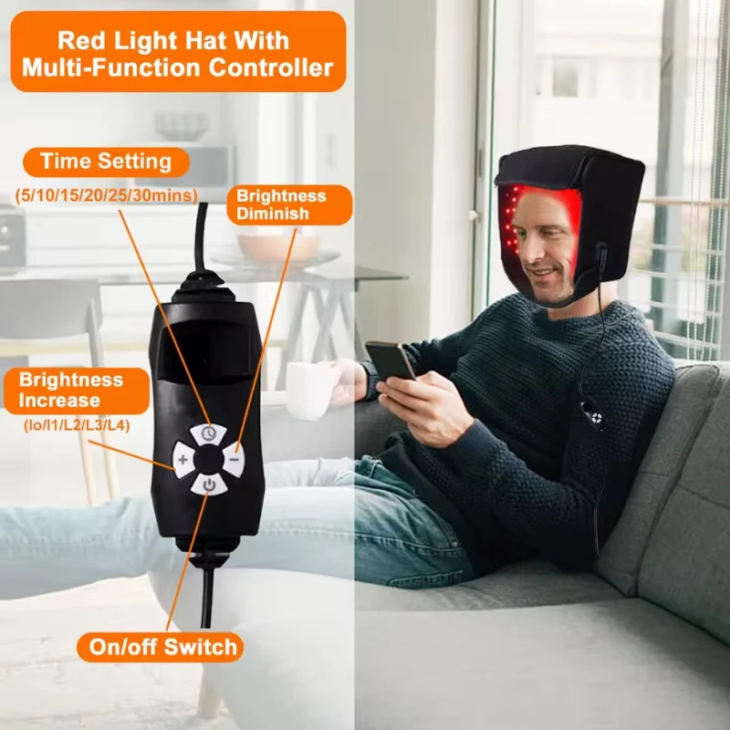 

180 LEDS Red Light Cap for Increase Hair,Low-Intensity Laser Treatment Irritating scalp,Anti Hair Loss