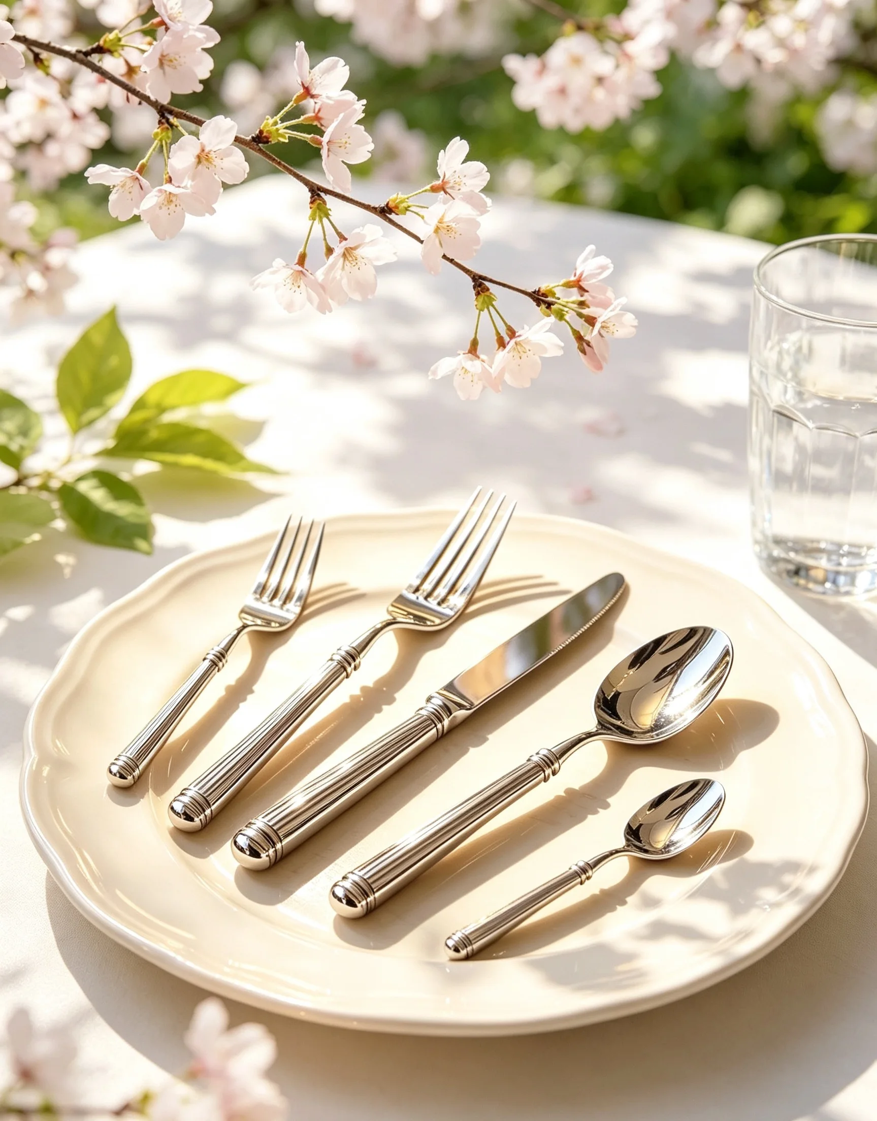 Vertical Grain 420/304 Stainless Steel 5‑Pcs Cutlery, Thanksgiving Gift Box, Rust‑Resistant Flatware Set