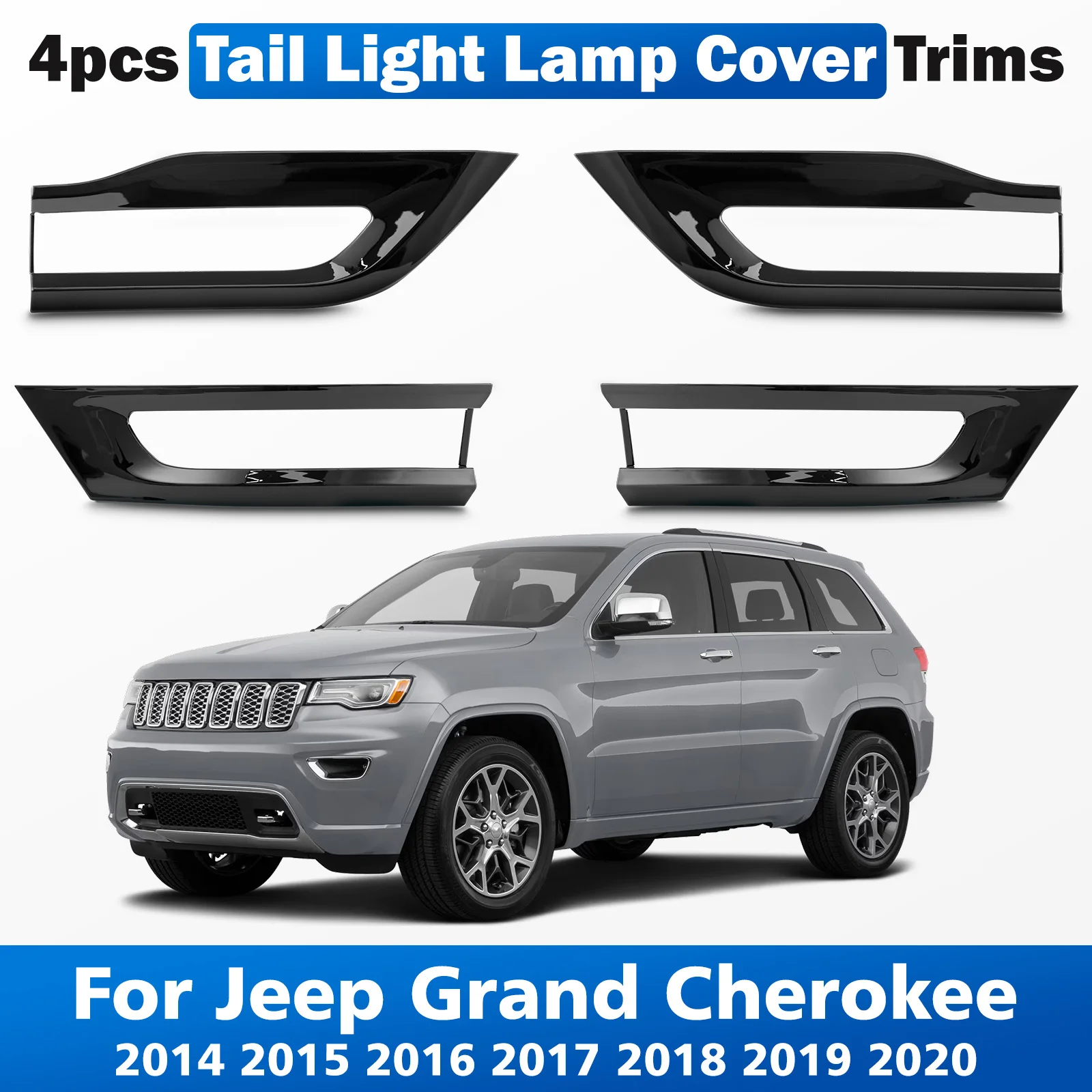 4 Teile/satz Grand Cherokee Heckklappe Rücklicht Trim Für 2014-2021 Jeep Grand Cherokee 68220970AA 68220968AA 68219812AA 68219813AA – Detail 7