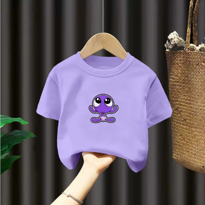 Cartoon animation loose children's clothing European and American children's tops popular children's short-sleeved T-shirts image 4
