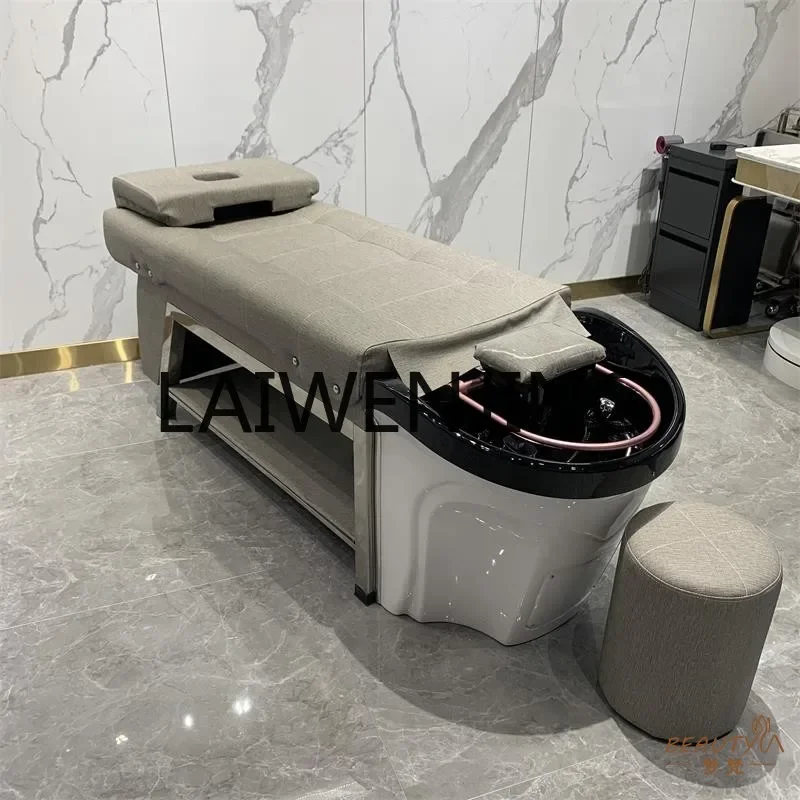 

New Hair Salon Stainless Steel with Frp Shampoo Basin with Fumigation Water Circulation Shampoo Chair Hair Saloon Dedicated