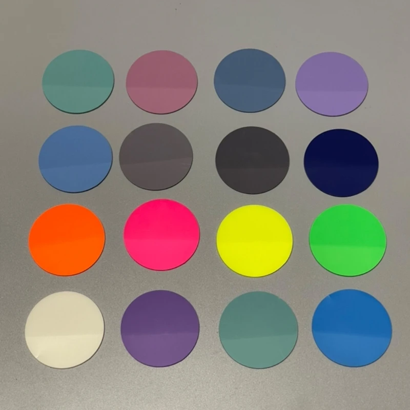 8/16 وسادة من ورق الملاحظات الشفاف، علامات تبويب دائرية ذاتية اللصق وقابلة للكتابة