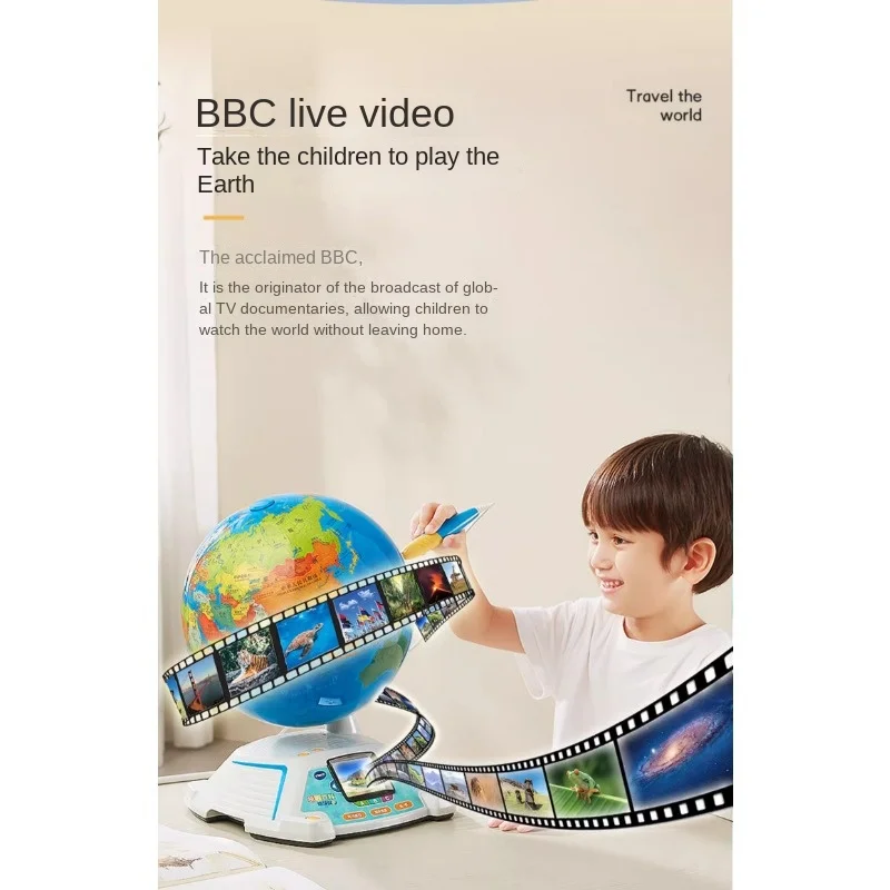 VTech Audio-visual Encyclopaedia Globe Point Trigger Sound Children Geography Enlightenment Toys AR Point Reag Early Education