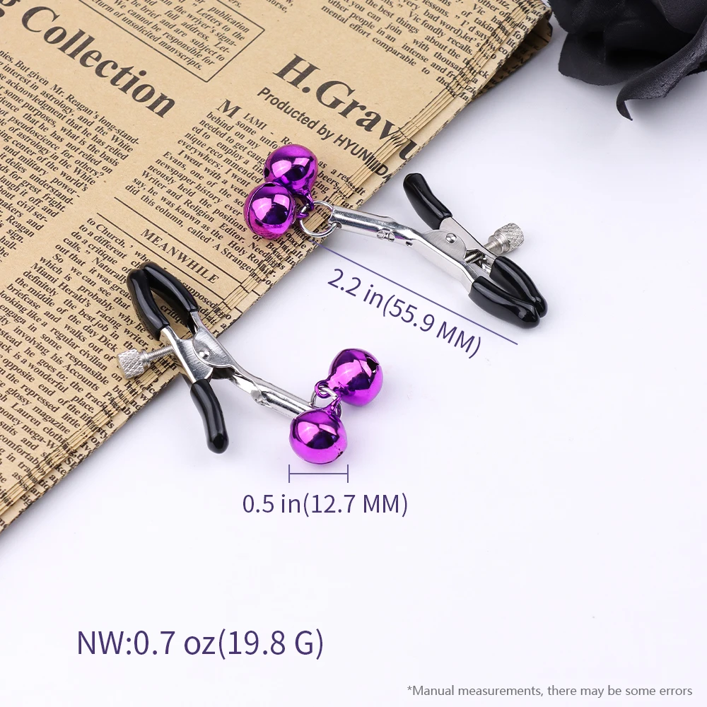 Metal Flirting clitoris nipple clip double bell breast clamps  alternative training toy SM adult sex products for women and men