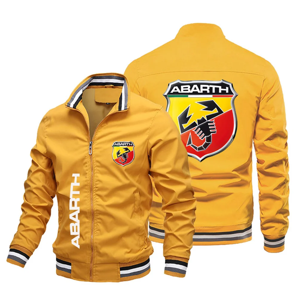 Nouvelle mode Baseball Abarth Car Print Jacket Men Lomatéritive Jacket Ladies Oversize Bomber Pilot Jacket Thin S-5XL