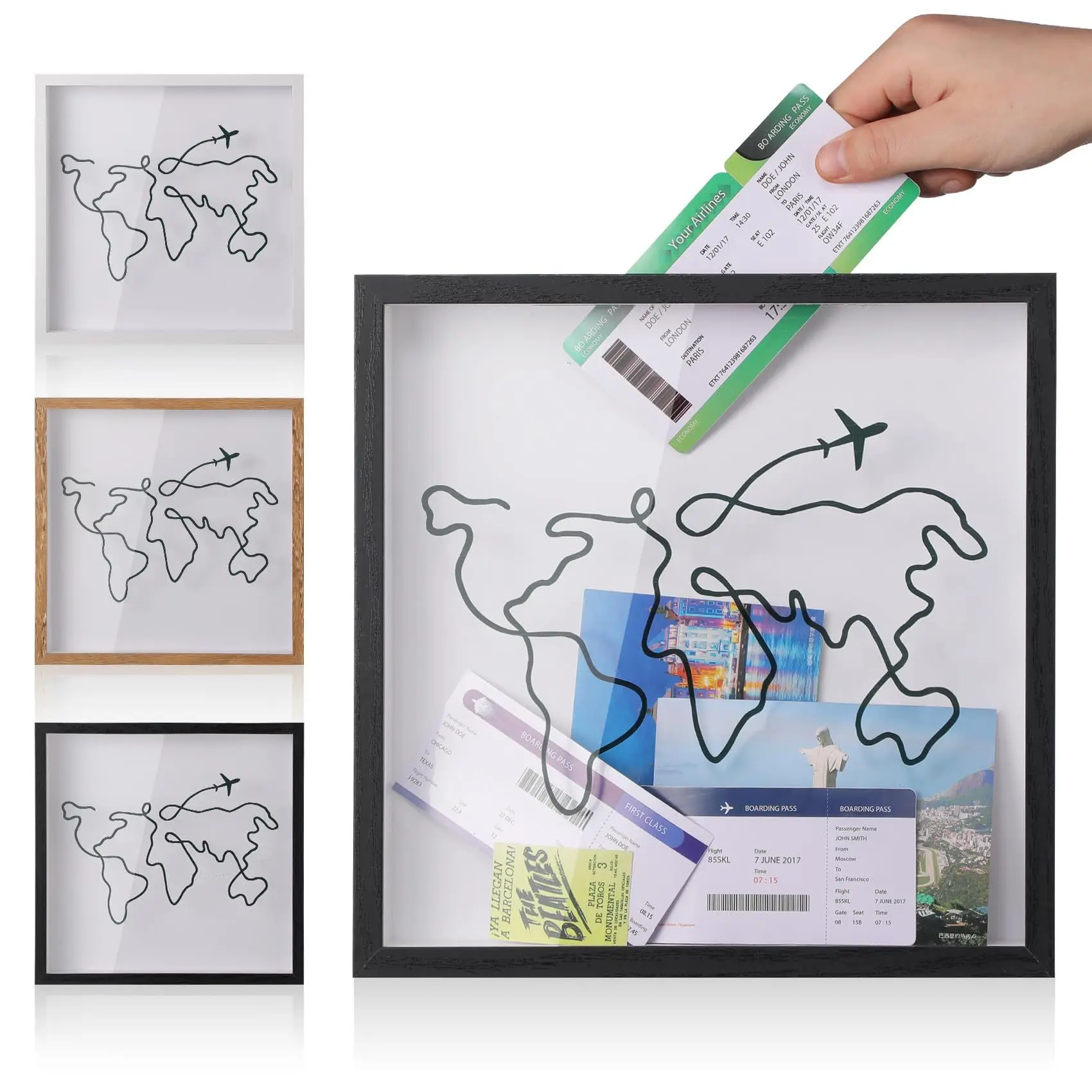 1PCS Adventure Archive Box,transparent commemorate Storage box,Map frame,size 8x8inch,Stamp album