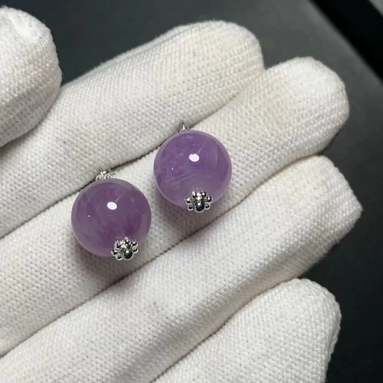 HEYYA STONE 10MM Natural Lavender Amethyst Drop Earrings Simple Classic 925 Sterling Silver Gemstone Jewelry