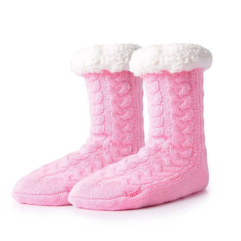Winter Fuzzy Thermische Sok Pluche Grip Hennep Winter Zachte Vrouwen Thuis Warme Slaapkamer Siliconen Anti-Slip Dikke Slipper Vloer Sokken