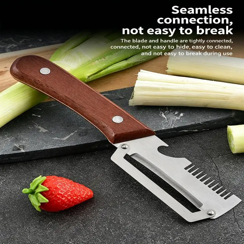 New#Stainless Steel Thickened Fruit Peeler Knife With Wooden Handle Multifunctional Vegetable Peeler Kitchen Gadgets