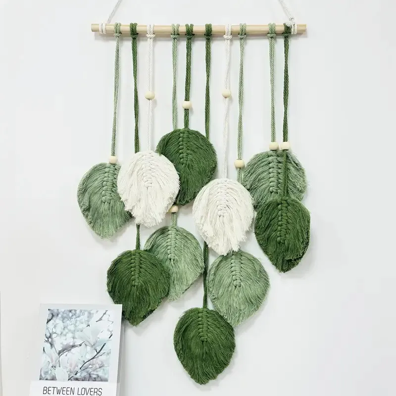 Böhmischer gewebter Blatt-Quasten-Wandteppich, eine Top-Wahl für kreative Geschenke, geeignet für die Dekoration von Schlafzimmer und Wohnzimmer.