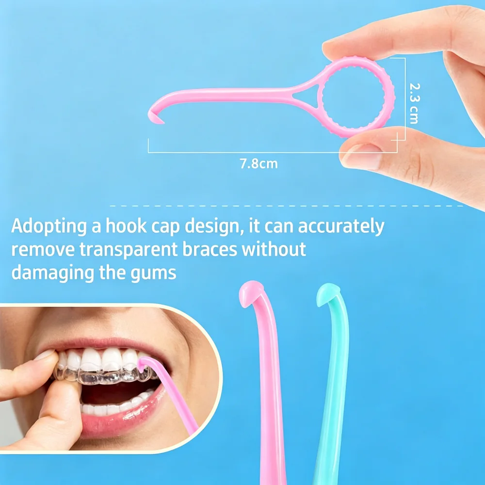 10PCS/BOX Clear Aligner Removal Hook, Portable Invisible Braces Retainer Remover Tool for Oral Care - view 5
