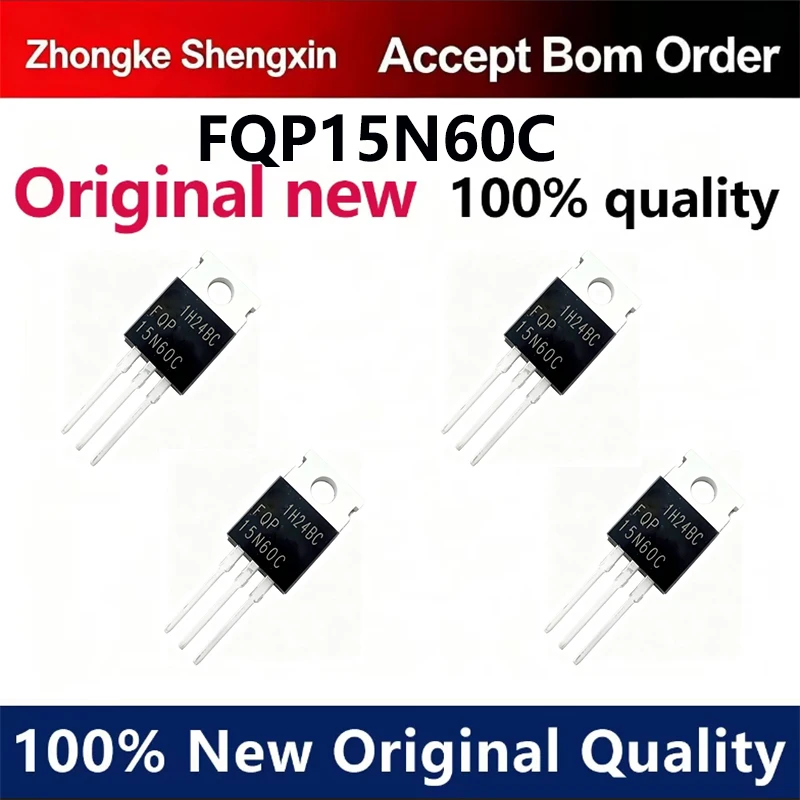 （5pcs）FQP15N60C 15N60C Direct Insertion TO-220 15A 600V N-channel Field Effect Transistor Brand New Original
