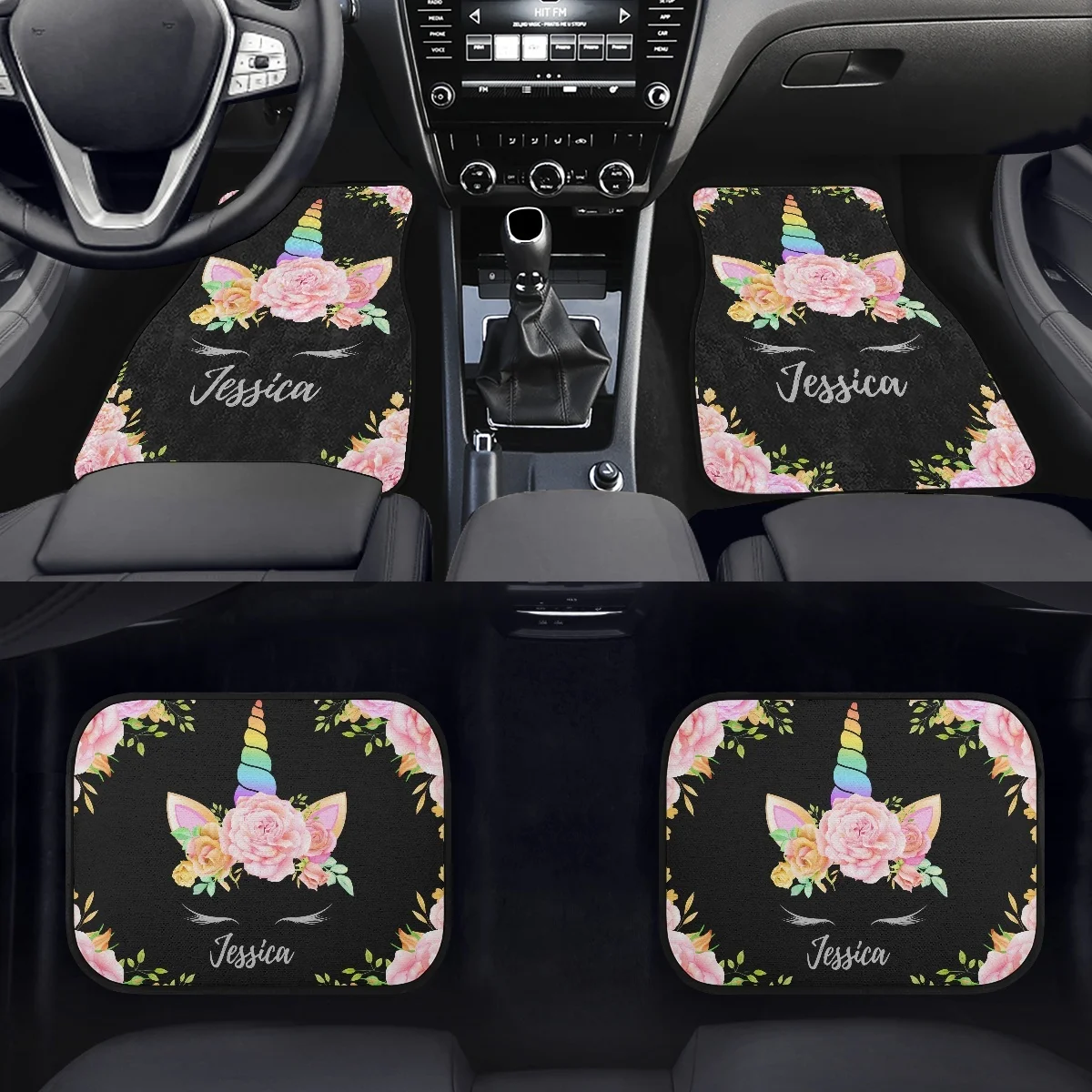 

Car Floor Mat for Woman Pink Rose Rainbow Print Anti-dirty Anti-slip Auto Carpet Vehicle Clean Protector Rug Car Accessories New