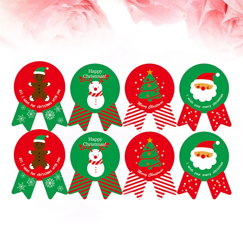 

320Pcs Christmas Sealing Sticker Festive Self-Adhesive Labels for Packaging Bags Gift Box Decoration Cookie Bag Christmas Medal