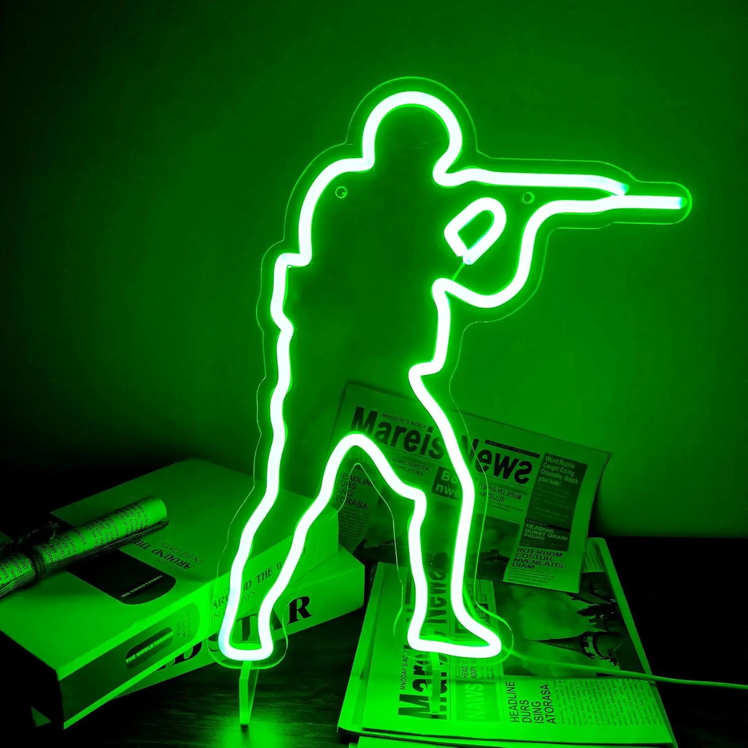 Csgo Gun Game Sign for Gamer Room Decor,Dimmable LED Neon Light Sign for Wall Decor, Gaming Room Decorations, Bedroom, Gifts