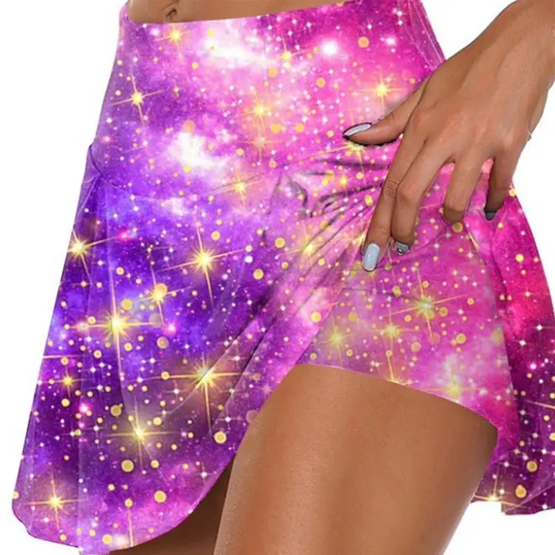 Basic bedruckte zweiteilige Bot ort-Hose Damen Faion Sommerhose 3 Farben langer Rock Anderes Material 00 %