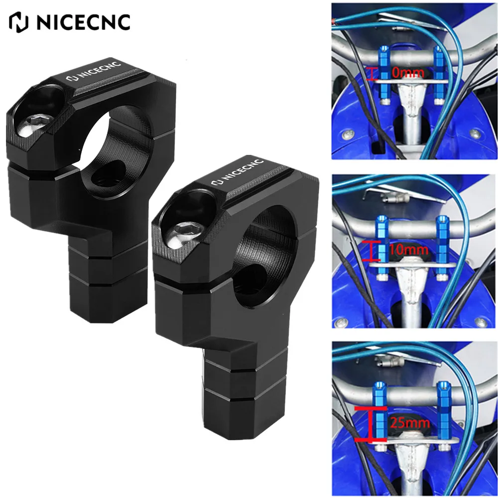 

NICECNC 2 Pcs Handlebar Riser Handle Bar Clamp Adjustable Heights for Yamaha YFZ450 2017 YFZ450R 2009-2024 YFZ450X 2010-2011