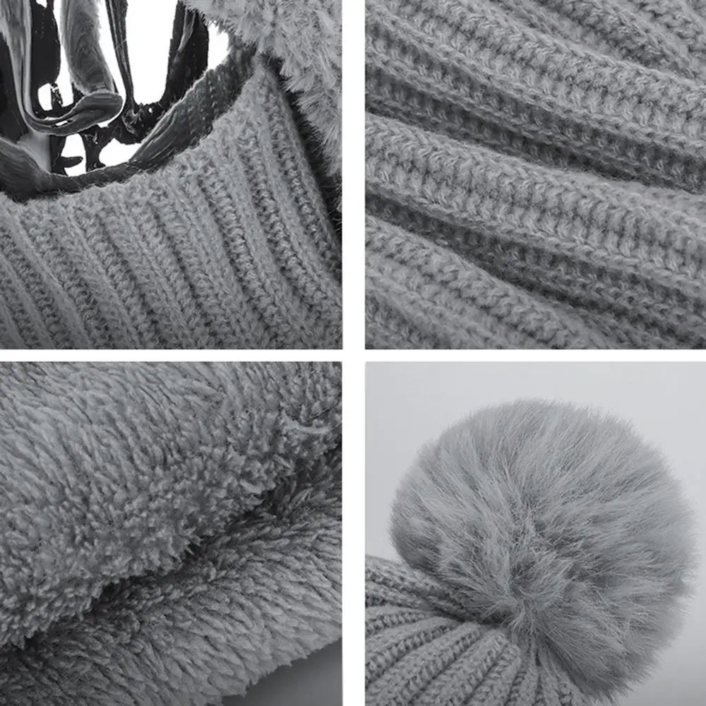 جديد في الهواء الطلق يندبروف مقاومة البرد 3 في 1 البلوز قبعة الشتاء بلون سميكة الصوف قبعات منسوجة للجنسين بوم بوم قبعة قبعة