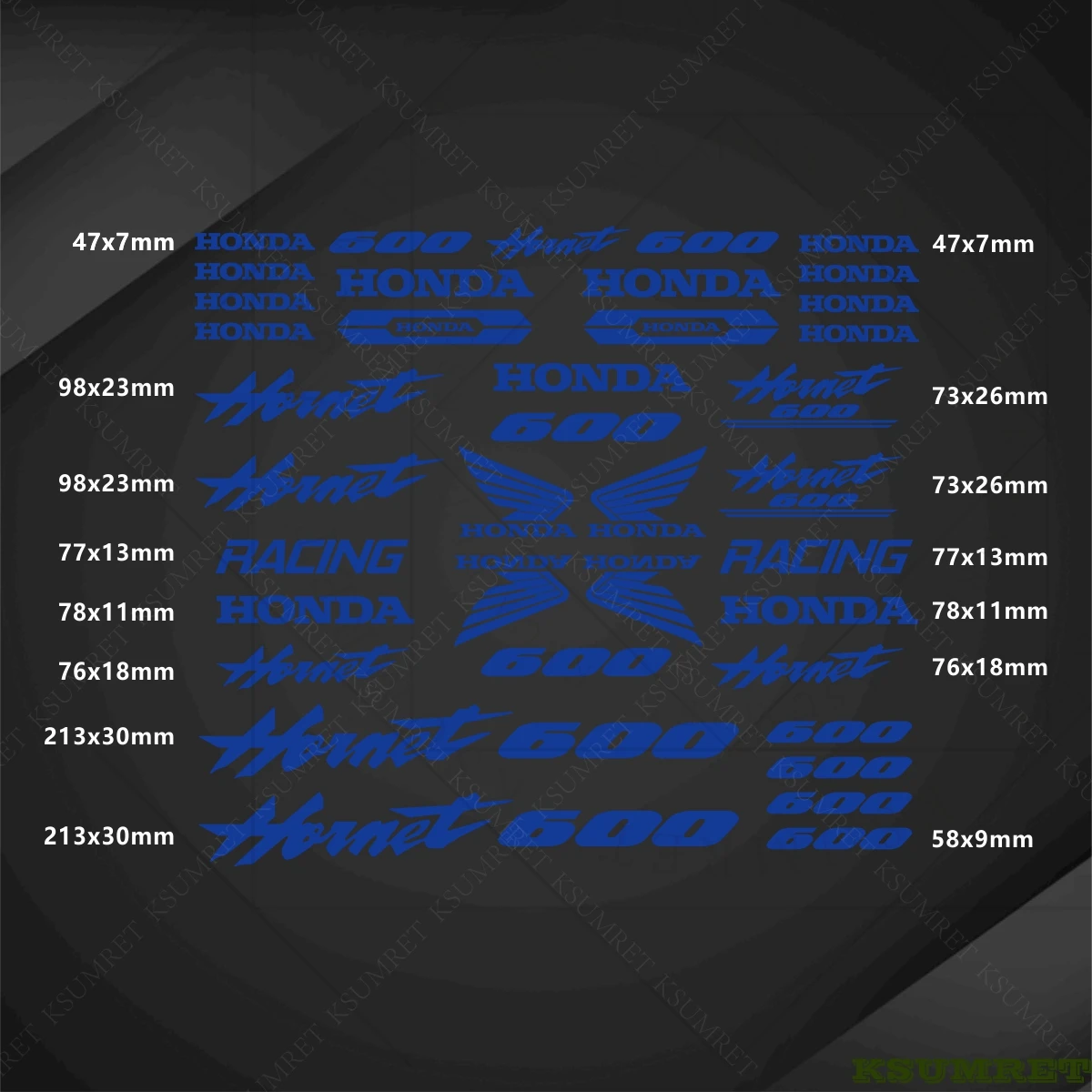ملصقات شعار Honda للدراجات النارية 600 مقاومة للماء