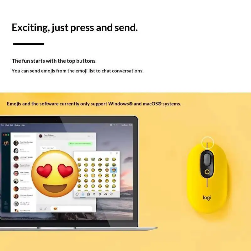 Logitech M350 POP draadloze muis Bluetooth en 2,4 GHz Silent Click compact stijlvol ontwerp voor laptop PC Office Home