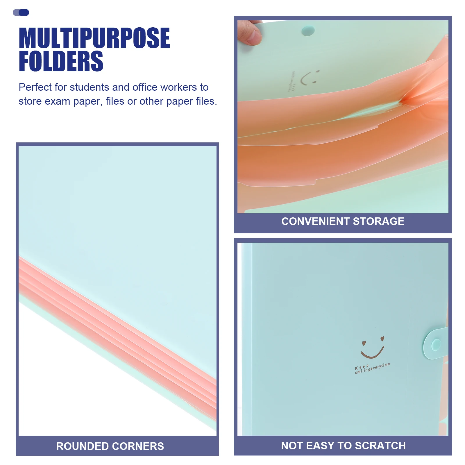 

Folder Letter Size Cute Pocket Folders Document Organizer Plastic Envelopes Multi Dustproof