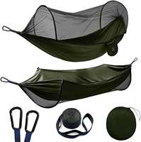 Outdoor Camping Pop-up Mosquito Net Hammock With Glass Fiber Poles Lightweight Portable Parachute Nylon Mosquito Net Hammock