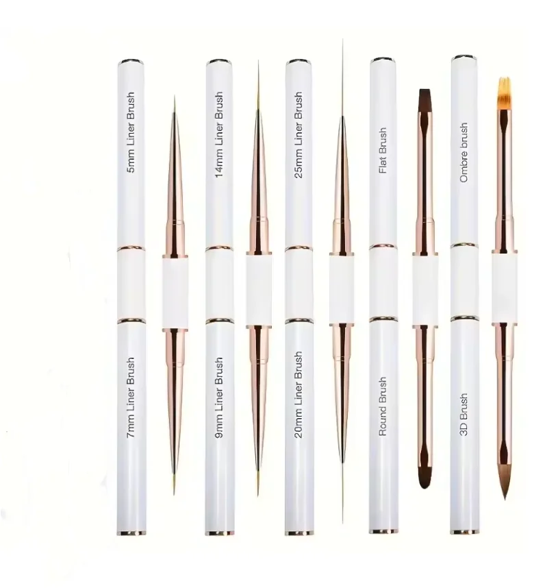 5Pcs Dual End Nail Art Pen Brushes Double-Ended Nail Art Brushes For Long Lines Professional nail tools