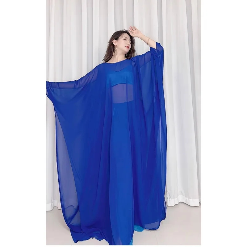 

Customized Belly Dance Costumes Hair Swing Dance Chiffon Single Robe Master Style Practice Stage Performance Skirt with Leggings