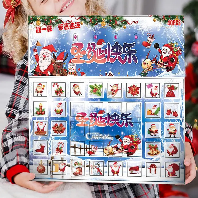 Christmas Toy Advent Calendar 40x Toy Countdown Calendar 2024 Christmas Doll Pendant Christmas Doll Ornament Toy Advent