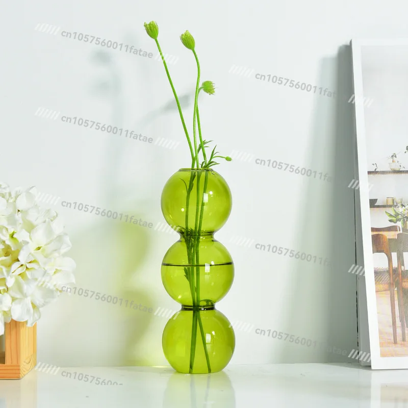 Home decoration vase Amber transparent glass vase,Creative glass vase