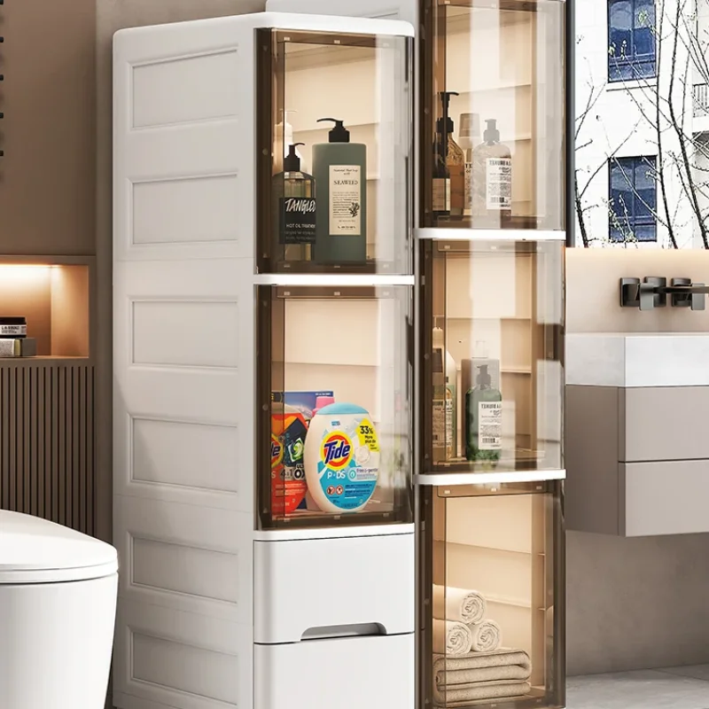 

Light Luxury Bathroom Seam Cabinet Waterproof Multi-Layer Storage Drawer Style Toilet Organizer Practical And Stylish