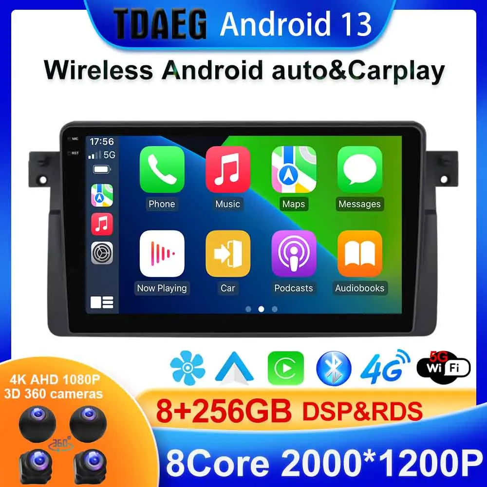 

8+256G For BMW 3-Series 3 Series E46 1998 - 2006 Car Radio Multimedia Video Player Navigation GPS Android No 2din 2 din dvd