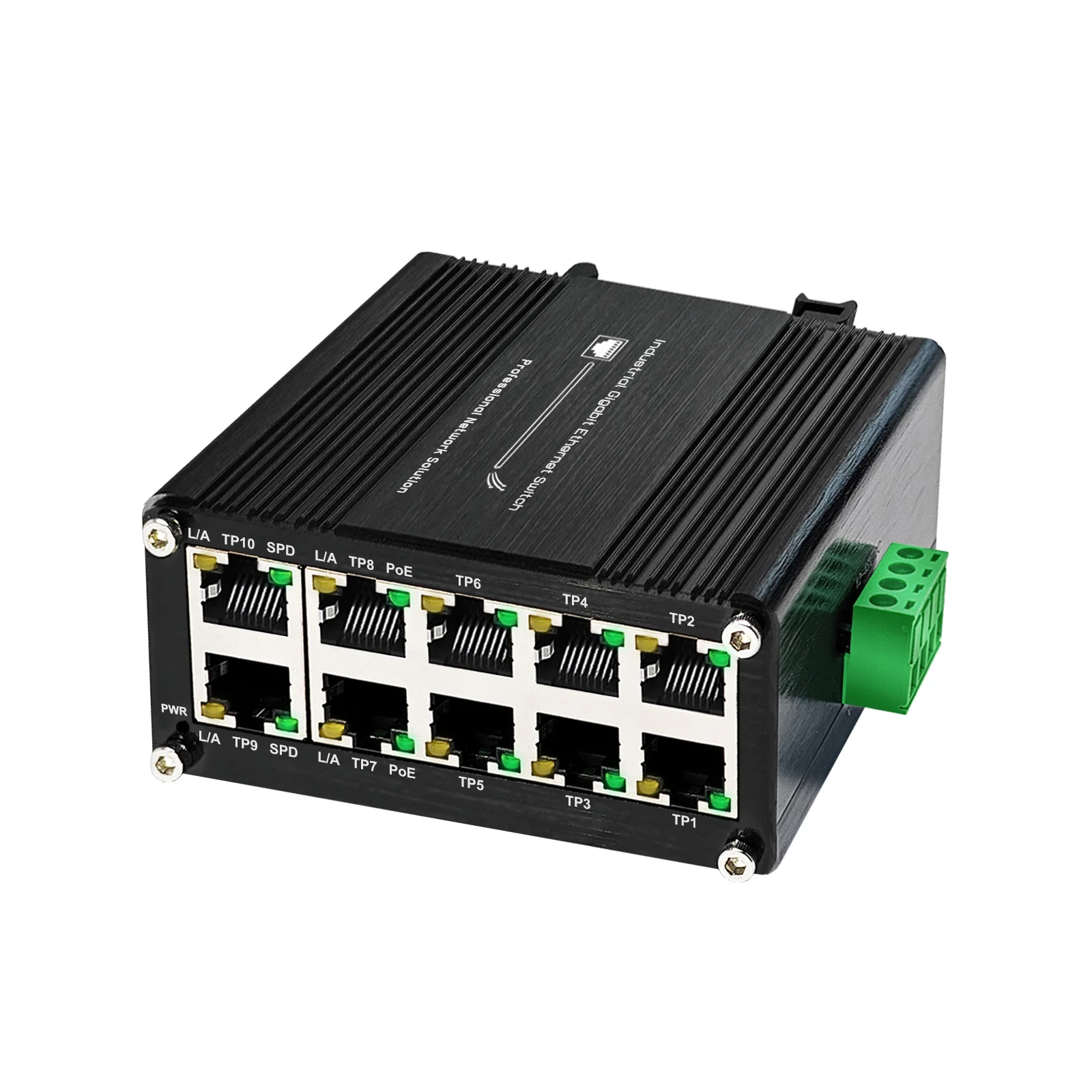 

Миниатюрный промышленный 8-портовый Ethernet-коммутатор 10/100/1000T 802.3at PoE + 2-портовый 10/100/1000T с креплением на DIN-рейку, компактный, 48~57В DC