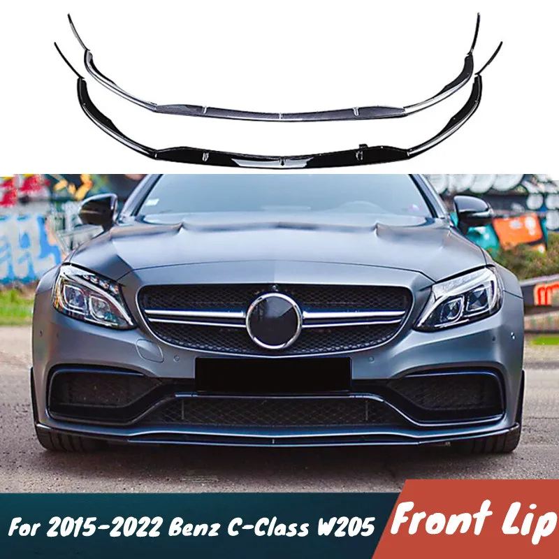 

Для 2015-2022 Benz C-Class W205 C205 S205 C63 AMG автомобильный передний бампер, спойлер для подбородка, сплиттер, комплект кузова, защита, внешние аксессуары