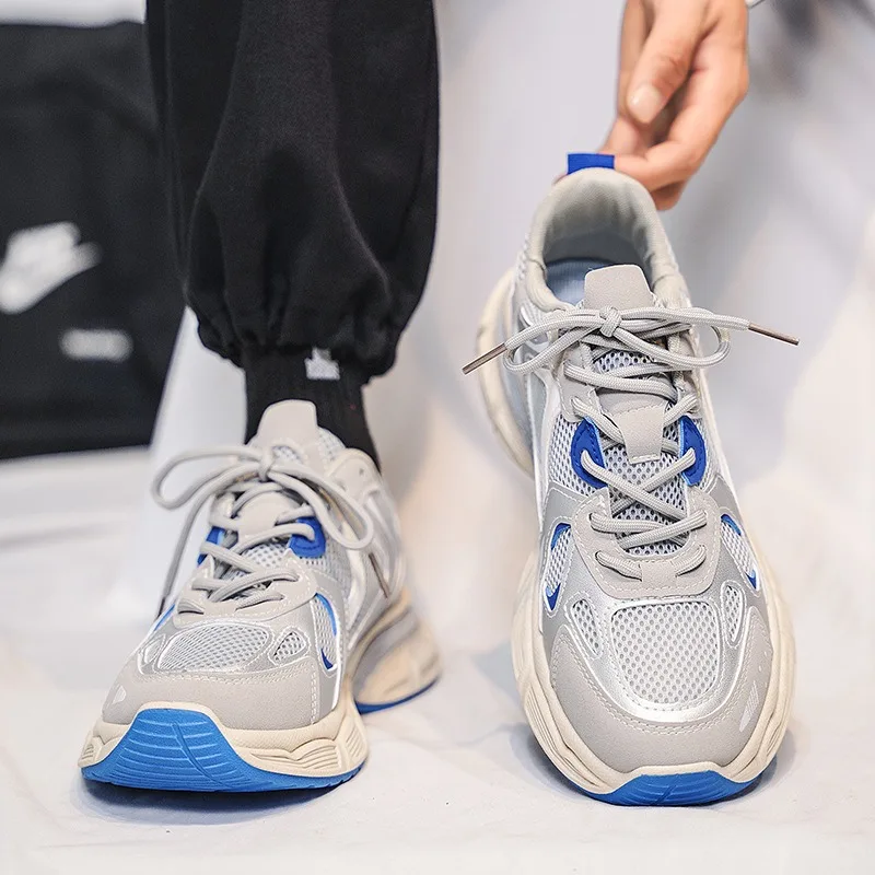 

Fashion Breathable Shoes Men Mesh Versatile Casual Running Shoes Male Thick Soled Non Slip Sneakers Zapatillas Hombre Tenis