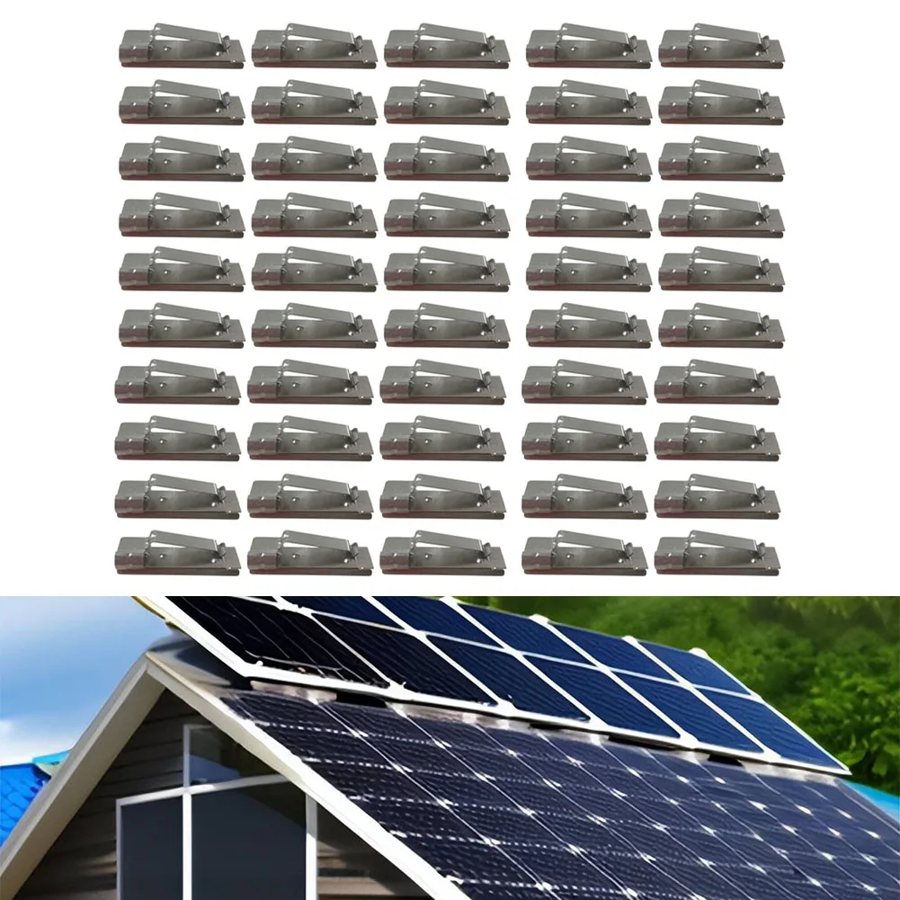 

Зажимы для фотоэлектрических кабелей из нержавеющей стали, 50 шт., для организации и фиксации кабелей солнечных панелей, обеспечивающие длительную поддержку