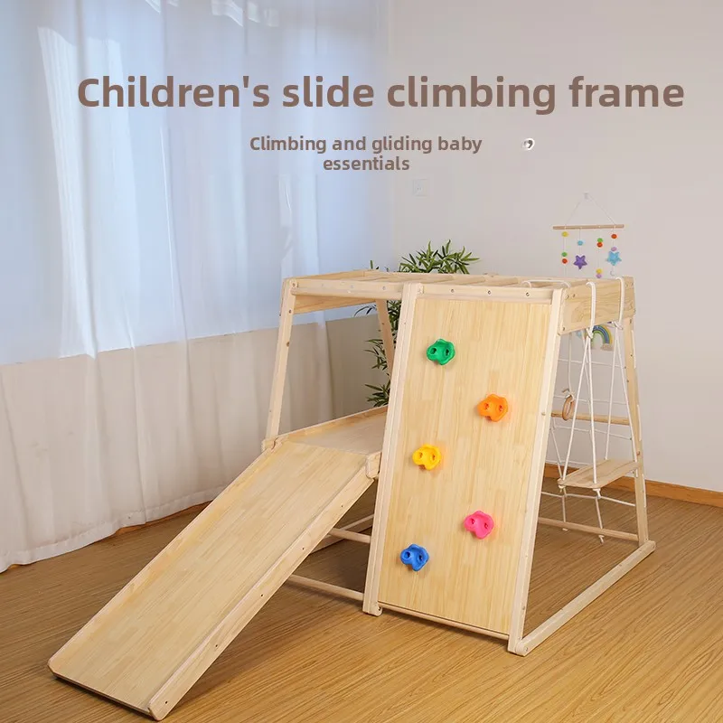 

Climbing Frame Children's Swing Rings Small Playground Indoor Home Sensory Training Rock Climbing Combination Baby Slide