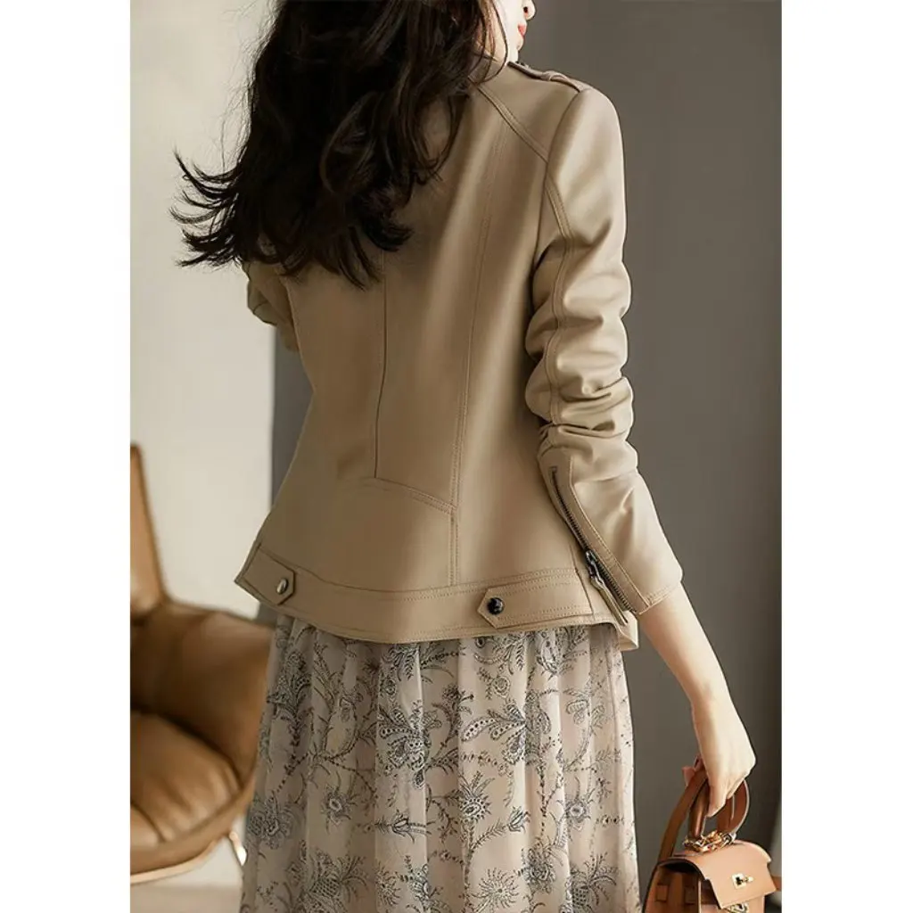 하이닝 공장 직영 양가죽 긴 소매 슬림 핏 패션 코트 젊은 기관차 스타일