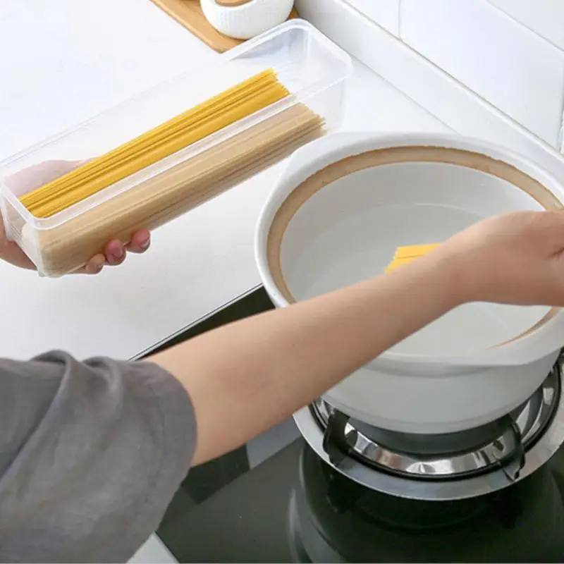 Contenedores de almacenamiento de Pasta, contenedores transparentes de grado alimenticio, rectangulares de almacenamiento de espagueti, contenedor de almacenamiento de nevera, Crisper Freezerable