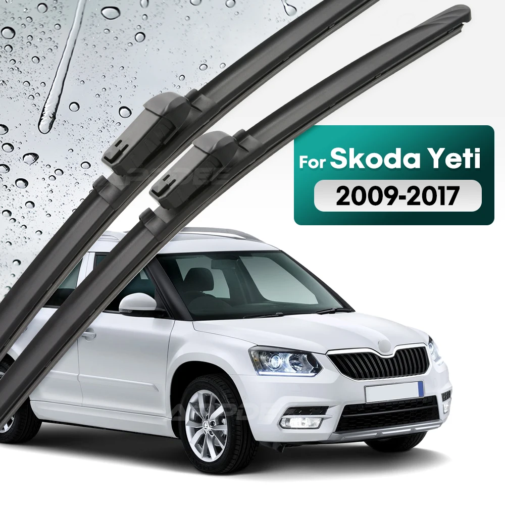 

Silicone & rubber Front Wiper Blades Set For Skoda Yeti 2009 - 2017 Windshield Windscreen Window Brush 24''+19'