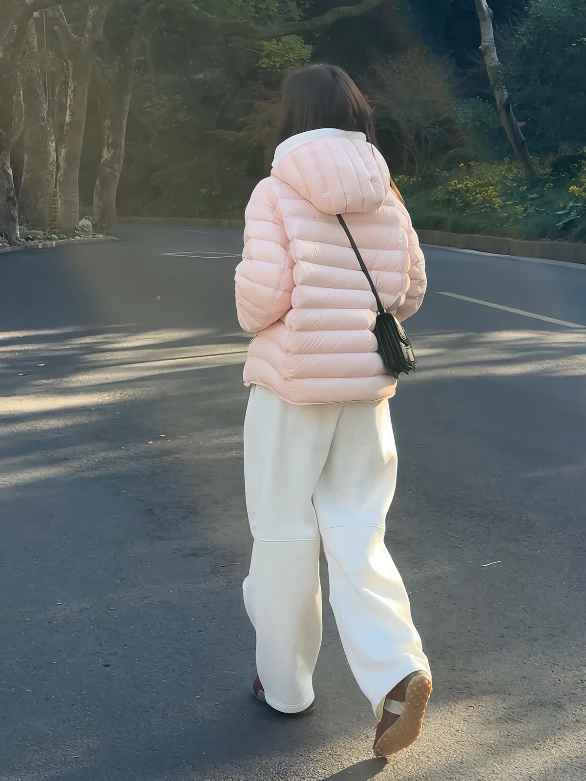 

Повседневные длинные брюки Lin Rou Rou: простые, универсальные, свободные, стройнящие, с высокой талией, прямые, для женщин, осень-зима