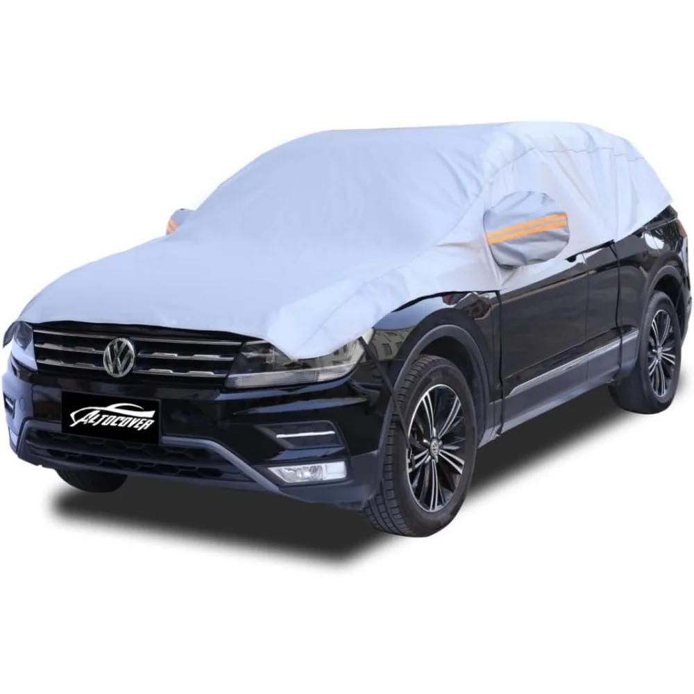 

Half Car Cover with Cotton Liner, Waterproof All Weather Protection for Snow, Sun, Rain, Dust, UV Fit SUV