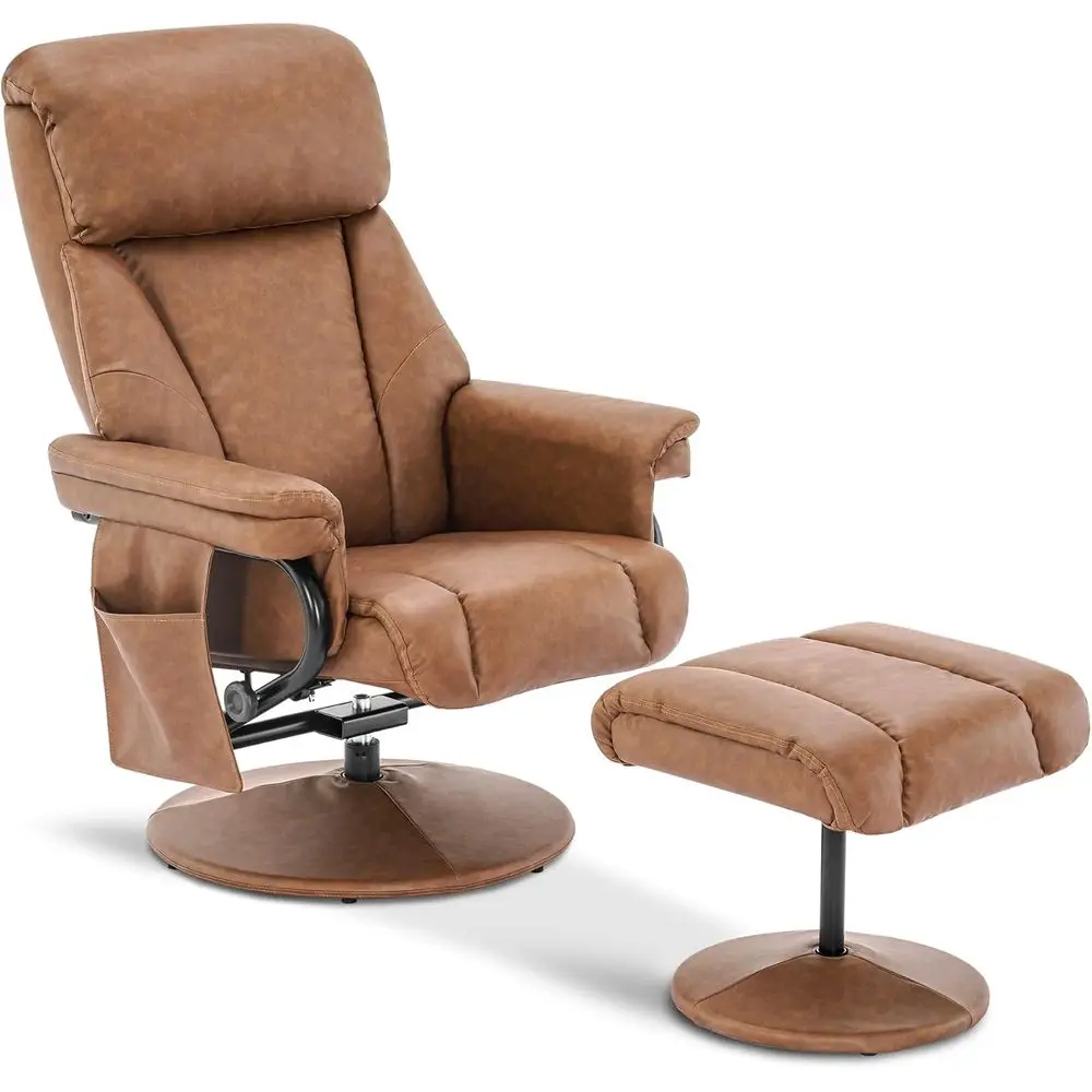 

Vibration Massage Swivel Recliner with Ottoman, Compact TV Chair for RV and Small Spaces, Suitable for Living Room and Bedroom (