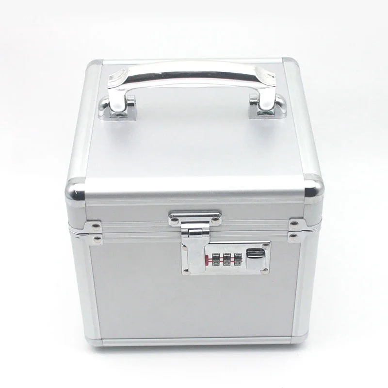 Mini Portable Aluminum Alloy Tool Box with Password Protection Storage Case for Precision Instruments with Sponge Cushioning