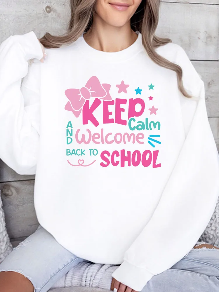 

Keep Calm Women's Graphic Crewneck Sweatshirt Casual Long Sleeve Pullover Loose Fit Streetwear for Fall Winter
