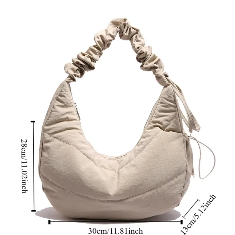 Fashionable Nylon Pleated Shoulder Bag Portable Drawstring Crossbody Bag Underarm Bag  INS Korean Style Hand Bag Outdoor - view 6