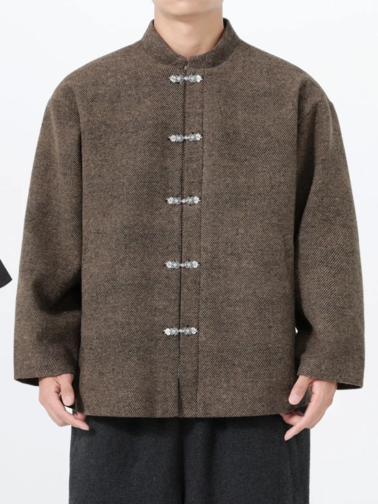 

Осенний костюм для медитации в стиле дзен: новый китайский шерстяной костюм Си Тан, мужская верхняя одежда для сидения в позе дзен, стиль Ханьфу